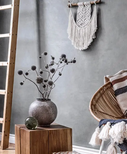 Living room with ecological microcement wall